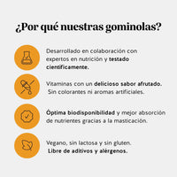 Bears with Benefits Daily Essentials Vitamina C – Gominolas veganas sin azúcar con vitamina C y sabor natural a naranja para apoyar el sistema inmunitario y reducir el cansancio diario.