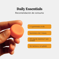 Bears with Benefits Daily Essentials Vitamina C – Gominolas con vitamina C, recomendación de 1-2 gominolas al día, bote de 60 piezas sin azúcar con sabor natural a naranja.
