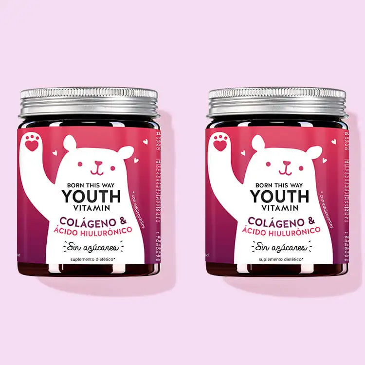 Las Vitaminas de Juventud Born This Way con Colágeno de Bears with Benefits como cura de 2 meses.