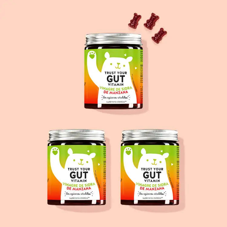 Las Vitaminas Trust Your Gut con Vinagre de Sidra de Manzana de Bears with Benefits como cura de 3 meses.